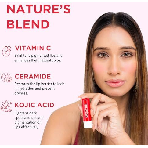 Orgatre Lightening Lip Balm For Men & Women 3.2Gm | Spf 30 Pa++ | Lip Balm For Dark, Pigmented, Dry & Chapped Lips | Ceramide & Vitamin C