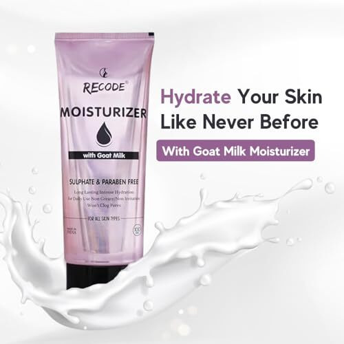 Recode Goat Milk Moisturizer Cream For Face & Body 100Ml | Intense Hydration For Daily Use | Non Greasy | Non Irritant | Suitable For All Skin Types