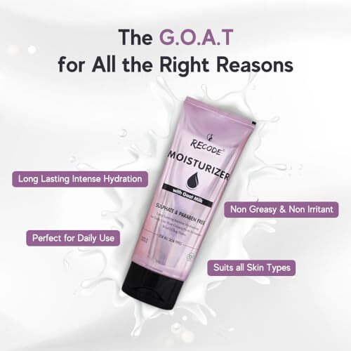 Recode Goat Milk Moisturizer Cream For Face & Body 100Ml | Intense Hydration For Daily Use | Non Greasy | Non Irritant | Suitable For All Skin Types