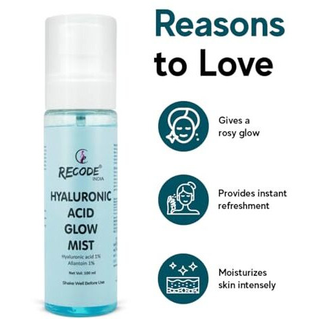 Recode Hyaluronic Acid Glow Mist 100Ml | Intense Moisturization | Luminious Glow | Goodness Extracts Of Papaya, Witch Hazel, Cucumber & Aloe Vera