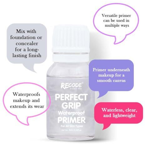 Recode Studio Perfect Grip Waterproof Primer For All Skin Types, 12 Ml