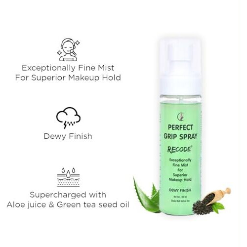 Recode Perfect Grip Spray Makeup Fixer 100 Ml|Dewy Finish|Vitamin E Enriched|Long Lasting|Keeps Makeup Intact|Hydrates, Soothes & Refreshes Skin