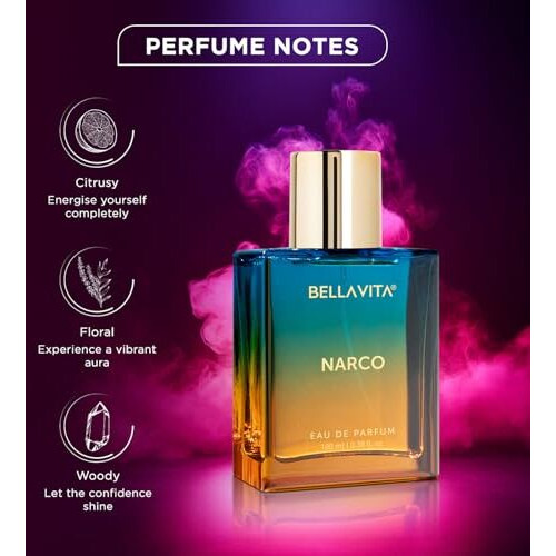 Bellavita Narco Eau De Parfum Perfume With Bergamot, Jasmine And White Musk| Premium, Edp Long Lasting Woody, Floral Fragrance For Men & Women, 100 Ml