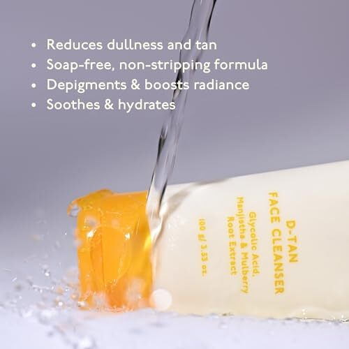 Asaya Detan Face Wash | Glycolic Acid, Berry Extract & Manjistha | Tan Removal Face Cleanser For Men & Women | Normal, Combination Or Oily Skin | Gently Exfoliates & Evens Tone | Soap Free | 100 Ml