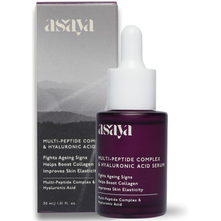 Asaya Multi Peptide Face Serum With Hyaluronic Acid | Collagen Boosting, Hydrating Overnight Repair Serum | Advanced Anti-Aging Formula | Skin Renewal Boosting Facial Essence | Reduces Fine Lines & Wrinkles | Glowing Skin | Face Serum | 5% Tripeptide Complex | For Women & Men | | Oily, Dry & Sensitive Skin | 30 Ml