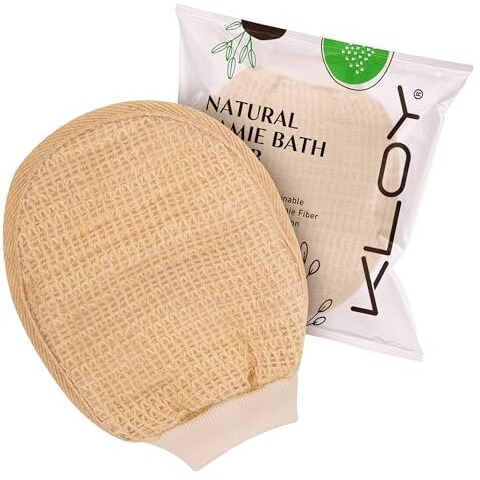 Kloy Natural Ramie Bath Glove Scrubber Exfoliator For High Lather Cleansing (Pack Of 1)