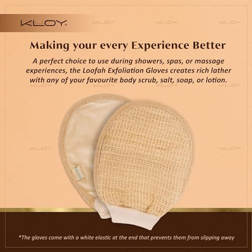 Kloy Natural Ramie Bath Glove Scrubber Exfoliator For High Lather Cleansing (Pack Of 1)