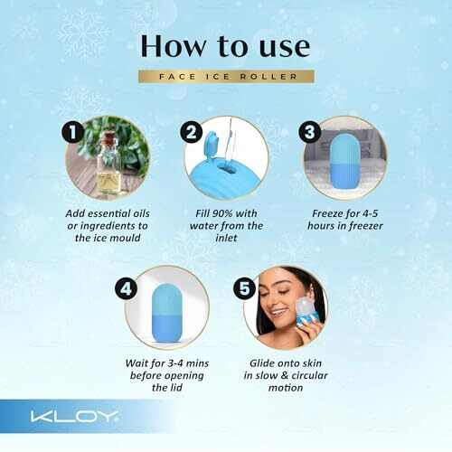Kloy Ice Roller For Face, Neck And Body | For Puffy Eyes And Facial Skin Care, Ice Facial Cube (Random Color)