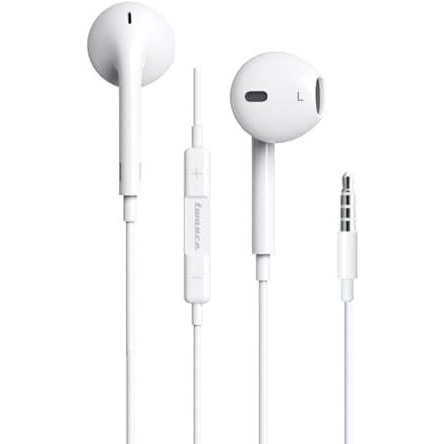 Twance Wired Earphones With Aux (Me-Pro 203) |3.5Mm Jack | In Built Microphone | 1.2 Meter Cable Length | White Color |Compatible With Laptops, Mobiles, Tablets, & Any 3.5Mm Sound Jack