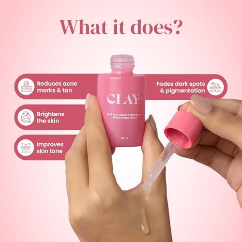 Clayco. Sake And Miracle Mushroom Brightening Serum With Niacinamide, Kojic Acid & Alpha Arbutin | Depigmentation, Dark Spots And Age Spots | Japanese Skincare Routine For Men & Women | Vegan & Sulphate Free (30 Ml)