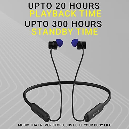Snapup Musique V600 Air In Ear Bluetooth Wireless Neckband With Upto 20H Of Playtime, Magnetic Earbuds With Hall Function,Enc Technology, Bt V5.3 And 13Mm Dynamic Sound Driver - Blue