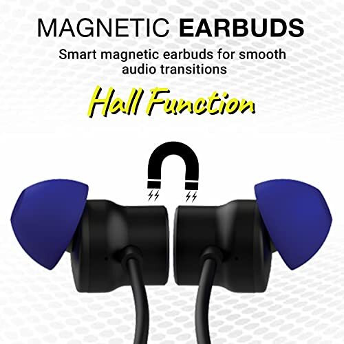 Snapup Musique V600 Air In Ear Bluetooth Wireless Neckband With Upto 20H Of Playtime, Magnetic Earbuds With Hall Function,Enc Technology, Bt V5.3 And 13Mm Dynamic Sound Driver - Blue