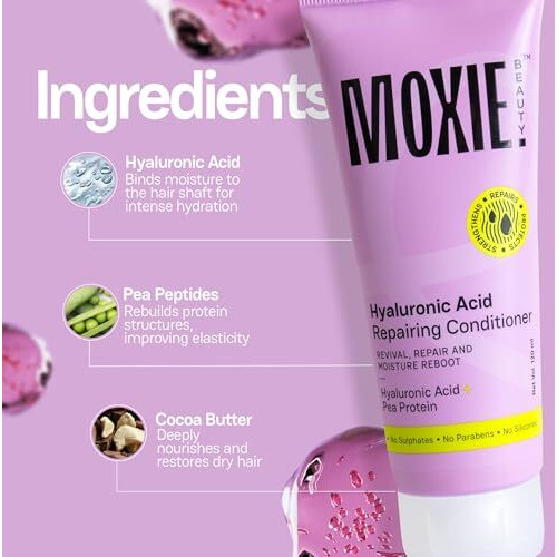 Moxie Beauty Hyaluronic Acid Hydrating Conditioner | Deep Moisture & Frizz Control | Strengthens & Smoothens Hair | 120Ml