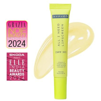 Hyphen All I Need Lipscreen With Spf 30 & 2% Kojic Acid -Moisturizing, Sun Protection|Smooth Lips, Tan Removal For Women And Men|Lip Balm Spf|Chapped Dry Lips | Peptide|Vegan,Sls & Paraben-Free -10 Gm