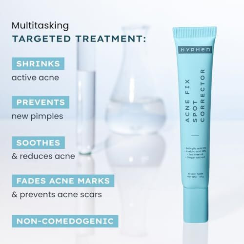 Hyphen Acne Fix Spot Corrector For Acne Prone Skin With Salicylic Acid 1%, Azelaic Acid 10% | Shrinks Active Acne, Prevents New Pimple, Soothes Acne, Conceals Redness | For Men & Women - 15G