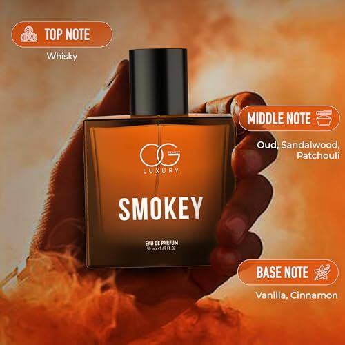 Og Beauty Luxury Smokey Perfume For Men | Rich Whisky & Oud Blend | Strong & Long-Lasting Signature Scent | Eau De Parfum, 50Ml