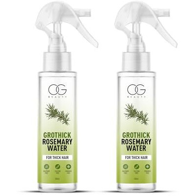 Og Beauty Grothick Rosemary Water - Hair Growth & Thickening Spray | Natural Rosemary Extract, Sulfate-Free, Paraben-Free Formula Pack Of 2 | 200 Ml