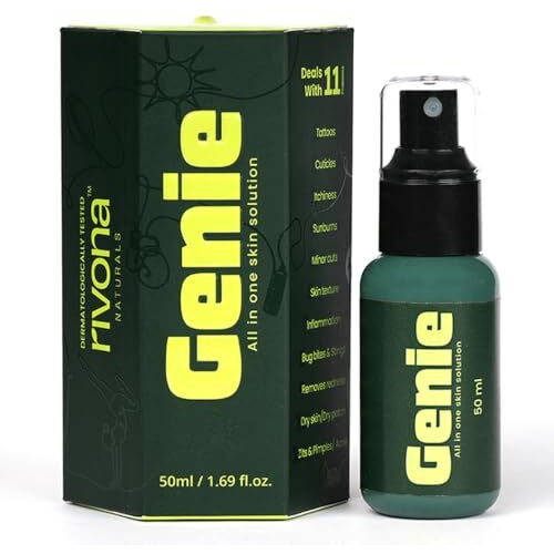 Rivona Genie Hypochlorous Acid Spray L Soothing Anti-Bacterial & Anti-Inflammatory Toner L With Rose Water L Alcohol & Fragrance-Free L Multipurpose Face & Body Spray | Gentle And Safe Sensitive, Irritated, Or Acne-Prone Skin - 50Ml