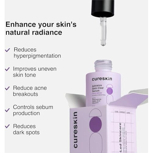 Cureskin Advance Skin Clear Niacinamide Face Serum | Serum For Acne And Dark Spots | Acne Scars Removal Serum