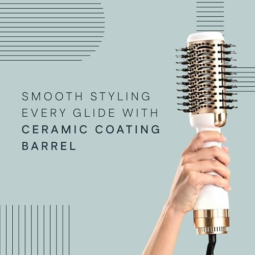 Winston 2-In-1 Hair Styling Blow Brush For Women - 1200 Watts | Hot Air Brush, Hair Volumizer Brush, Hair Blow Dryer Brush With Charcoal Bristles For Salon-Quality Volume And Shine (White) - 1-Year Warranty