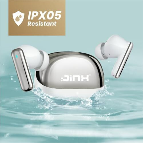 Jinx In Ear Earbuds High Bass Clear 4D Surround Sound, Great Call Quality With Hybrid Noise Cancellation, Long Battery With 60 Hrs Playtime, Fast Charging, Built-In Alexa, (Bliss)