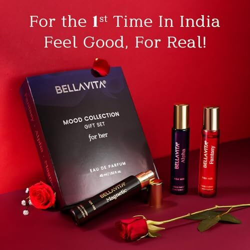Bellavita Mood Collection Gift Set 3X15Ml | Long Lasting Edp Perfume For Woman | Alpha, Fantasy & Magnetic | Pink Pepper, Jasmine And Moss | Fruity, Floral Premium Fragrance For Women