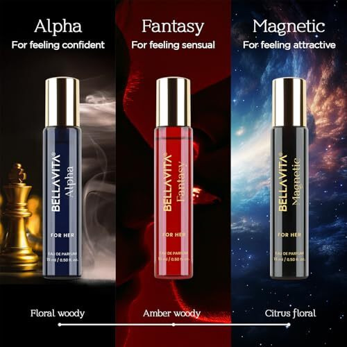 Bellavita Mood Collection Gift Set 3X15Ml | Long Lasting Edp Perfume For Woman | Alpha, Fantasy & Magnetic | Pink Pepper, Jasmine And Moss | Fruity, Floral Premium Fragrance For Women