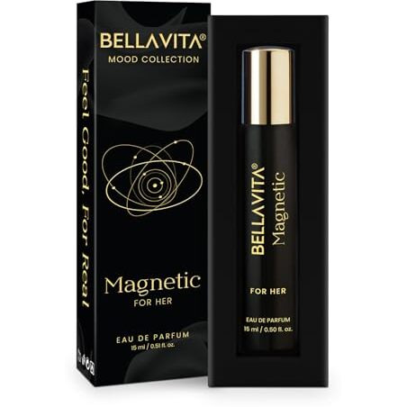 Bellavita Mood Collection Magnetic Edp For Her With Cherry, Jasmine, Rose And Caramel |Premium, Long Lasting Fragrance Perfume For Women, 15Ml