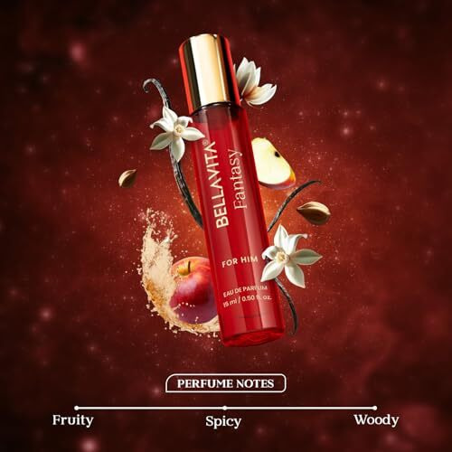 Bellavita Mood Collection Fantasy Edp For Him With Apple, Cinnamon, Musk And Vanilla |Premium, Long Lasting Fragrance Perfume For Men, 15Ml