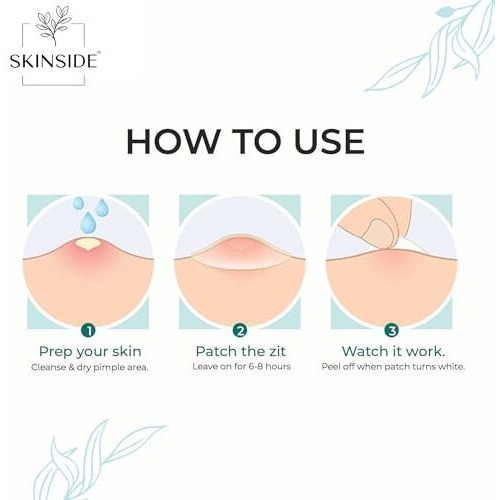 Skinside Acne Pimple Patches For Face Pimples | Hydrocolloid Facial Spot Patches With 0.5% Salicylic Acid For Pimple Healing | Invisible Waterproof Absorbs Excess Oil & Pimple Overnight (36 Patches)