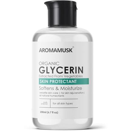 Aromamusk Organic And Pure Vegetable Glycerine For Face | Softens & Moisturizes  100% Pure & Natural Glycerine Liquid For Face, Beauty And Skin Care - 200Ml