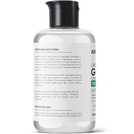Aromamusk Organic And Pure Vegetable Glycerine For Face | Softens & Moisturizes  100% Pure & Natural Glycerine Liquid For Face, Beauty And Skin Care - 200Ml