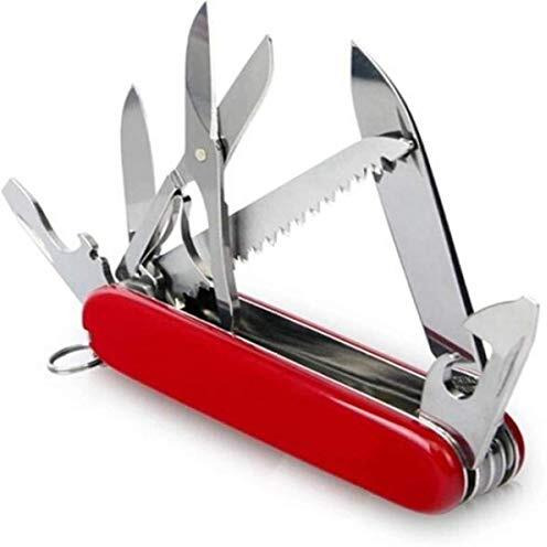 Westonwings Red 10 In 1 Multi-Function Swis Knife With Can Opener, Scissor,Hook Remover, Saw, Knife,Screwdriver, Leather Punch, Nail File, Needle, Wine Opener, Bottle Opener Etc