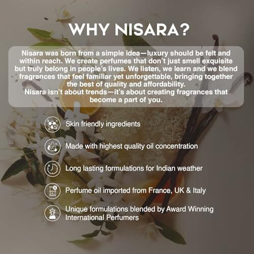 Nisara Midnight Tease Perfume For Women, 100Ml Girl Long Lasting Liquid Eau De Parfum, Floral Woody Musky Fragrance With Musk, Cedarwood & Vanilla Notes
