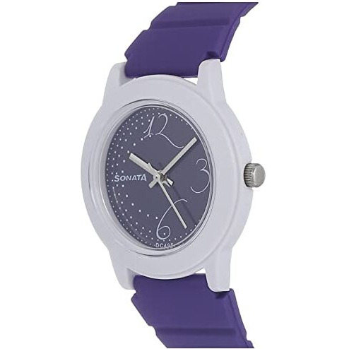 Sf Quartz Analog Purple Dial Plastic Strap Watch For Women-Nr8992Pp02