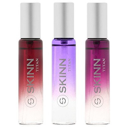 Titan Women Skinn Travel Edp Fresh Scent Perfume Spray, 20Ml (Pack Of 3), 150 Millilitres