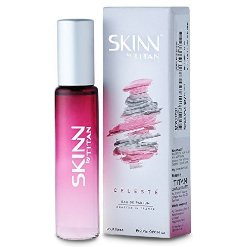 Skinn By Titan Celeste Long Lasting Everyday Eau De Parfum Spray For Women - 20 Ml | Wood Fragrance | Women's Fragrance | Miniature Perfumes | Pocket-Size Scents|Travel Size Fragrances