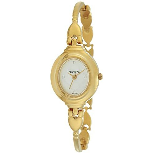 Sonata Quartz Analog Silver Dial Metal Strap Watch For Women-Ns8092Ym03