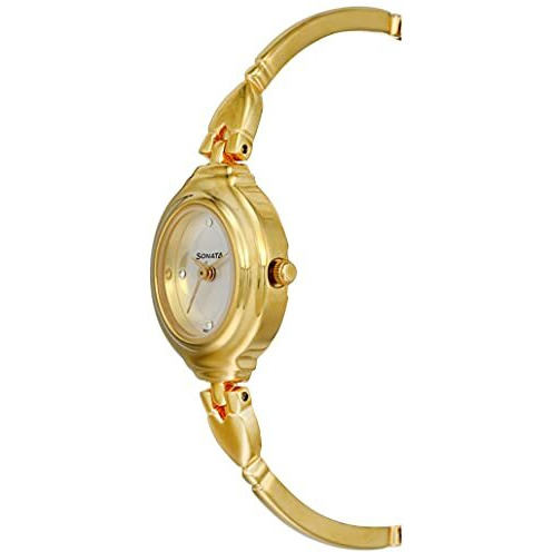 Sonata Quartz Analog Silver Dial Metal Strap Watch For Women-Ns8092Ym03