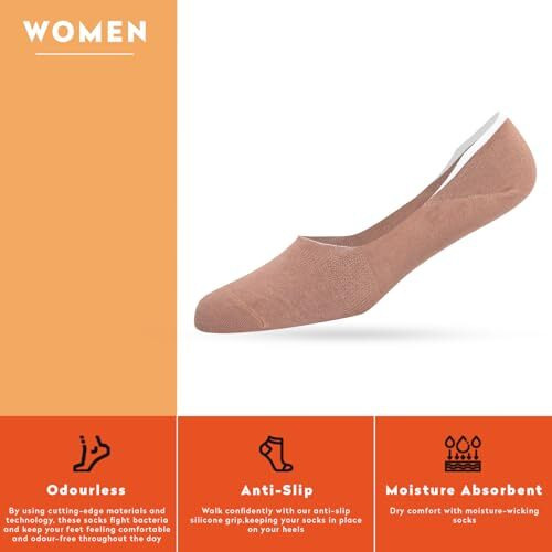 Supersox No Show Socks For Women, Made With Breathable, Anti Odour & Moisture Absorbent Combed Cotton With Silicon Anti Slip Grip (Pack Of 3)
