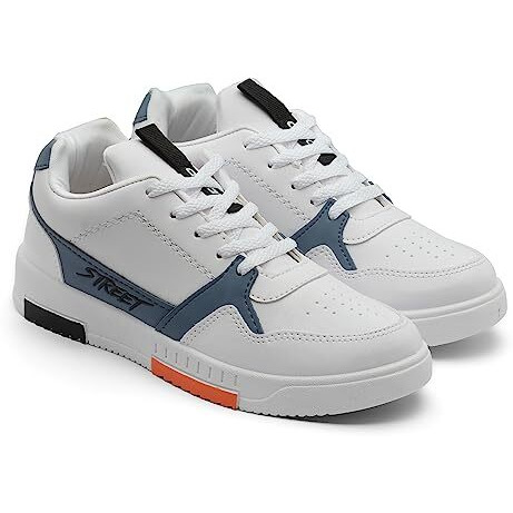 Asian Men's White Casual Sneaker Shoes With Synthetic Upper Lightweight Comfortable Mid Top Sneaker Shoes For Men's & Boy's Tarzan-05