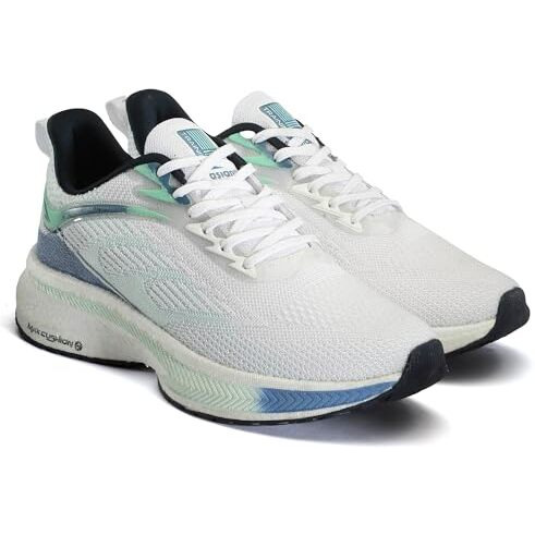 Asian Men's Hypercushion-01 Sports Running Shoes With Lightweight Tpu & Tpr Sole With Memory Foam Insole Casual Sneaker Shoes For Men's, White