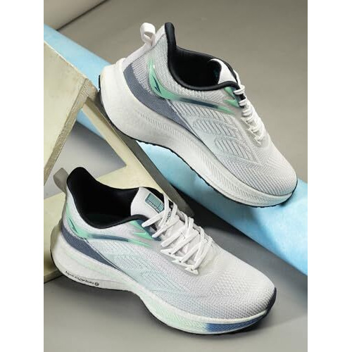 Asian Men's Hypercushion-01 Sports Running Shoes With Lightweight Tpu & Tpr Sole With Memory Foam Insole Casual Sneaker Shoes For Men's, White