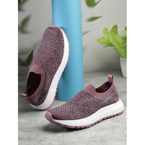 Asian Women's Casual Slip-On Sneaker & Walking Shoes With Ultra Soft Cushion Lightweight Shoes For Women's & Girl's | Breeze-01 Mauve