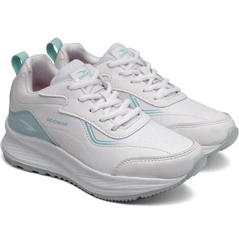Asian Women Destiny-02 Running And Casual Wear Running Shoes With Laces, Lightweight And Comfortable Shoes Gym And Sports Shoes For Women & Girls With Stylish Design White Mint