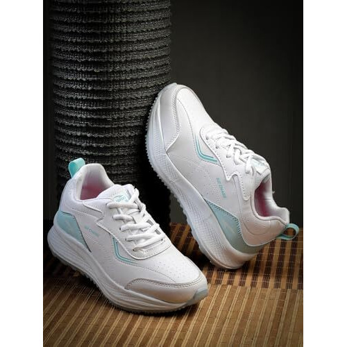 Asian Women Destiny-02 Running And Casual Wear Running Shoes With Laces, Lightweight And Comfortable Shoes Gym And Sports Shoes For Women & Girls With Stylish Design White Mint