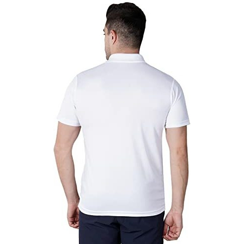 Nivia Solid Men's Dotted Micro Polyester Regular Fit T-Shirt, Xl (White)