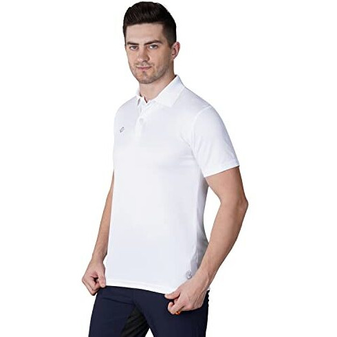 Nivia Solid Men's Dotted Micro Polyester Regular Fit T-Shirt, Xl (White)