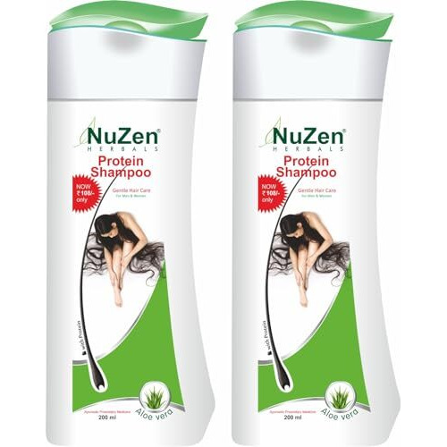 Nuzen Herbals Protein Shampoo | Protein Shampoo Enriched With Aloe Vera, Amla, Bhringraj And Soya | 200Ml | 2Pack