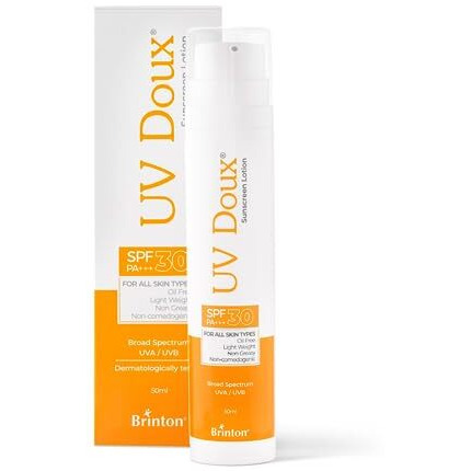 Uv Doux Sunscreen Lotion With Spf 30 | Oil Free Formula | Sweat & Water Resistant | Lightweight, Non-Greasy And Non-Comedogenic | For All Skin Types, 50Ml